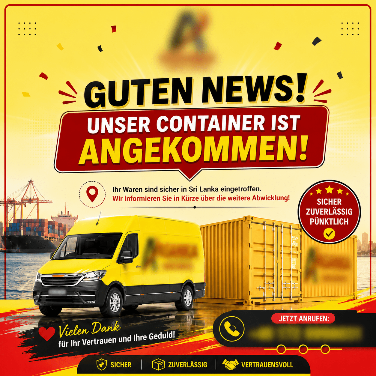 Container arrival campaign graphic design by Madushan Bandara