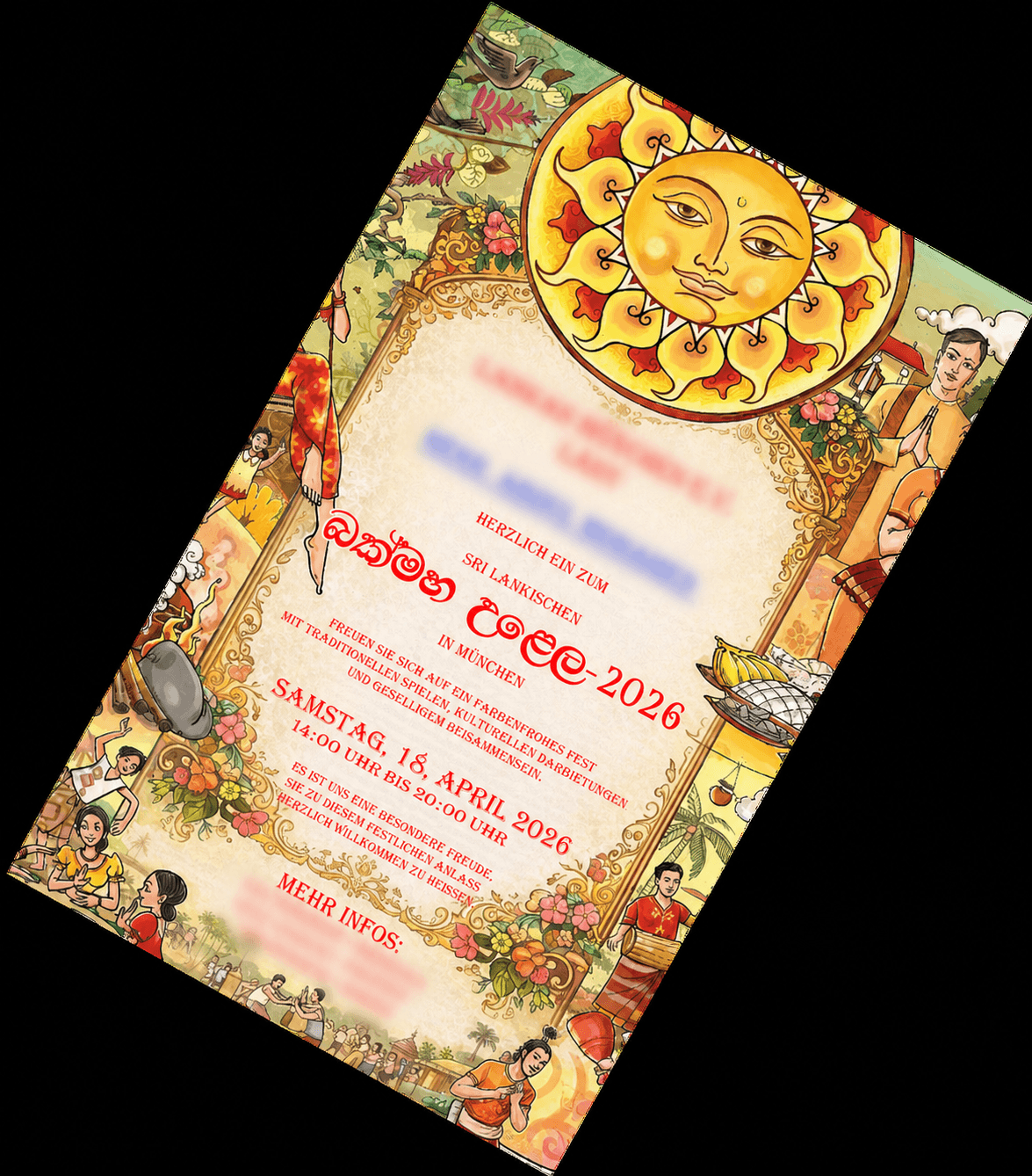 Cultural invitation graphic design by Madushan Bandara